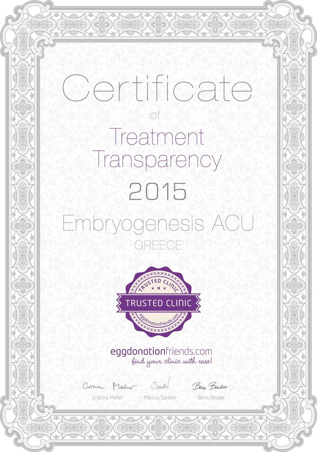 EDW Certificate Embryogenesis ACU 2015
